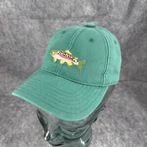 Harding Lane Kid’s Original Needlepoint Adjustable Hat Cap Fish Fishing Green